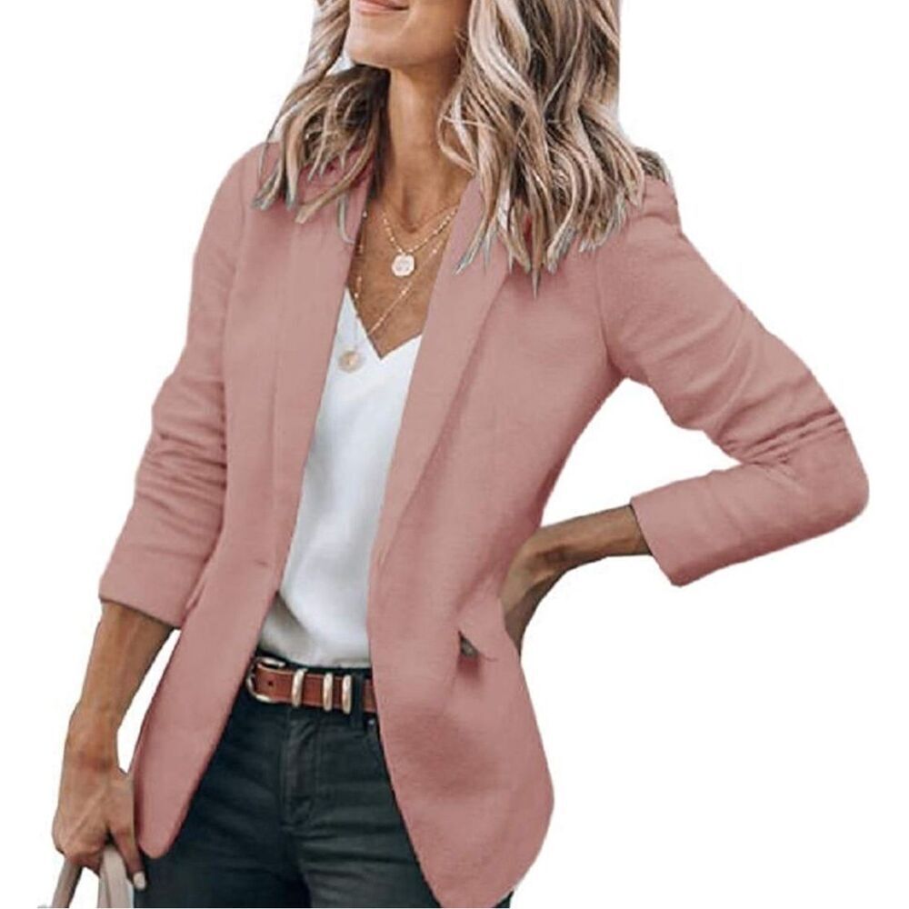 New Cicy Bell Casual Blazer Lapel Career Jacket Pockets S
